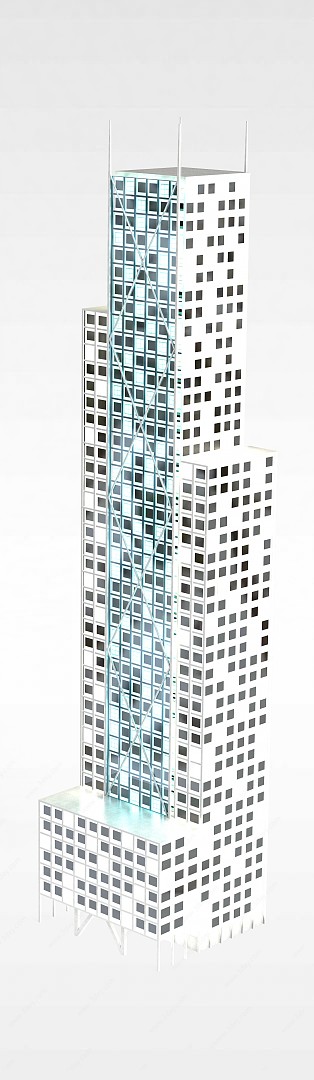 大厦夜景3D模型