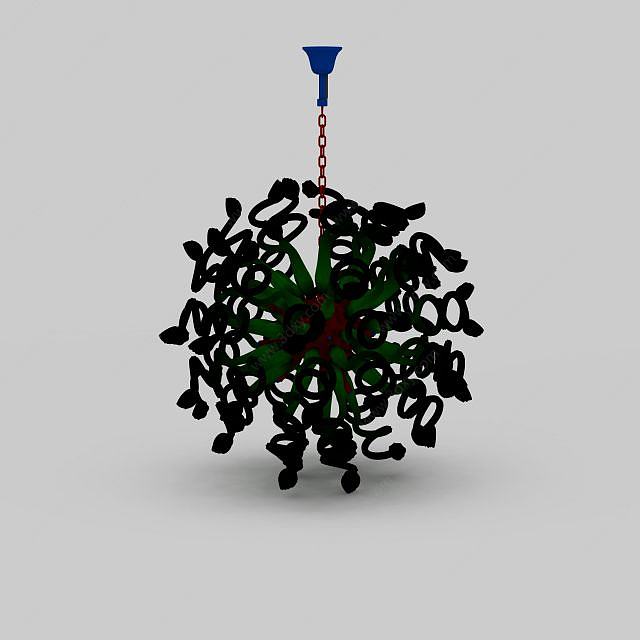 创意绿色吊灯3D模型
