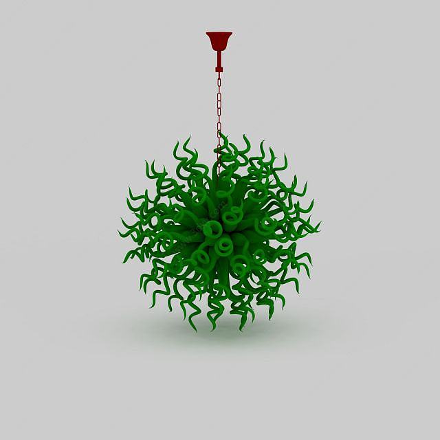 创意绿色吊灯3D模型