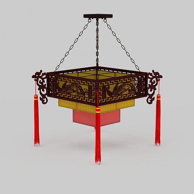 中式客厅吊灯3D模型