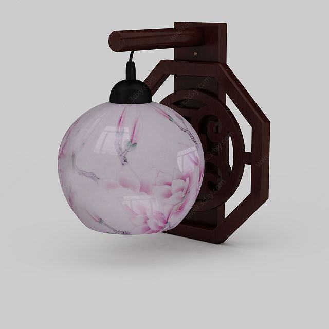 粉色玻璃吊灯3D模型