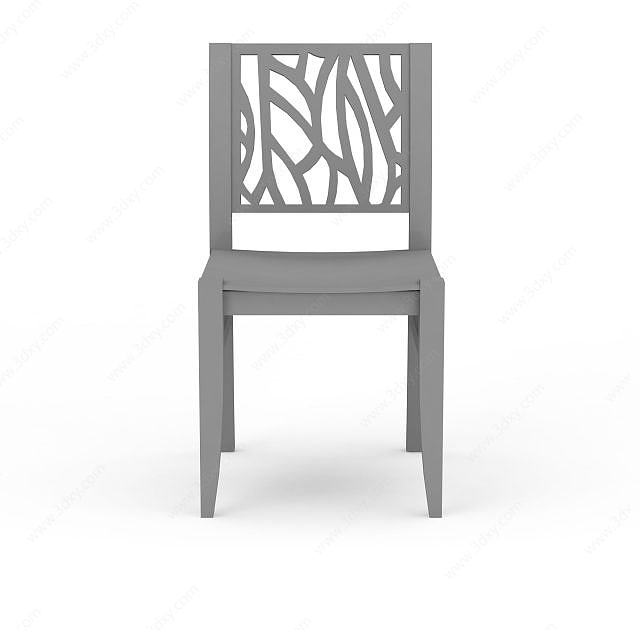 创意木制椅子3D模型