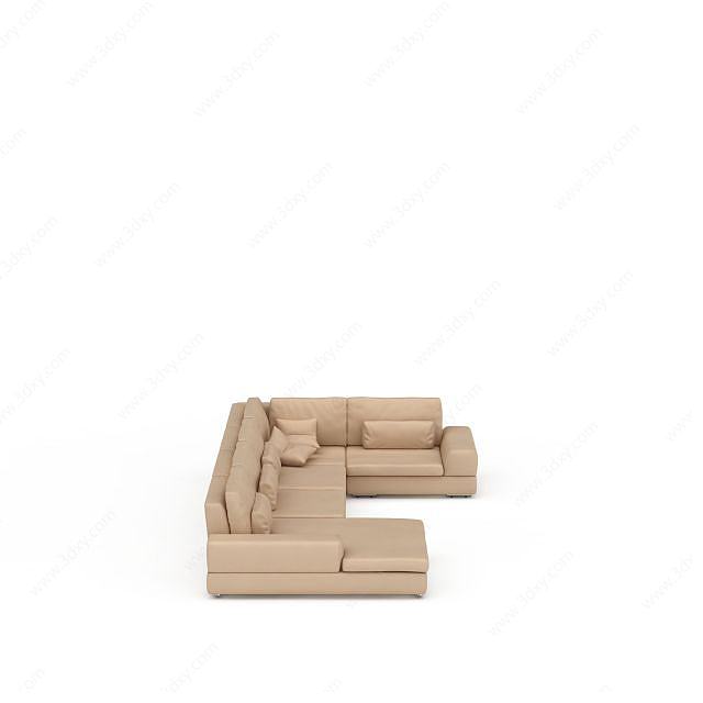 米白色沙发3D模型