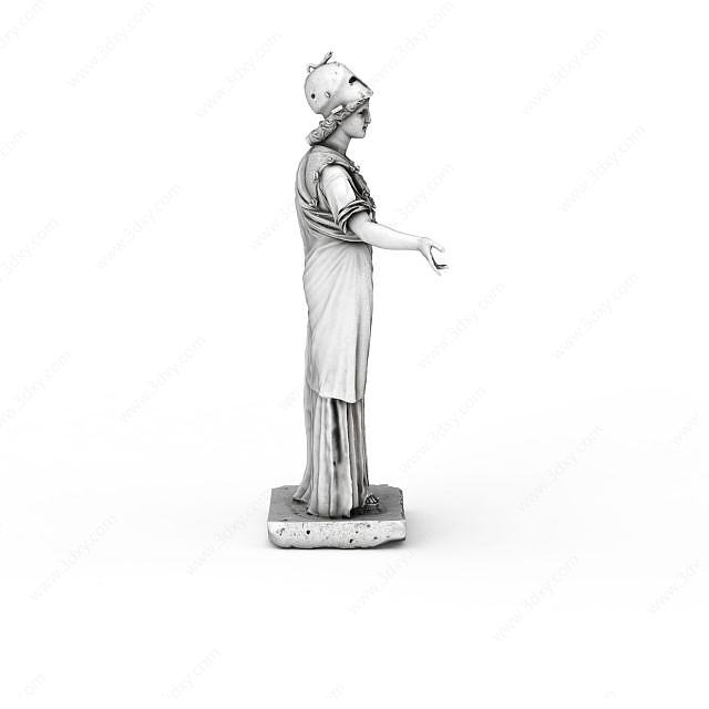 雅典娜雕塑3D模型
