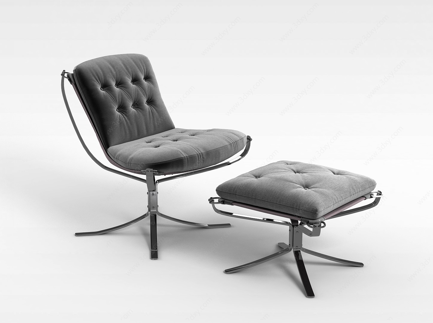 现代商务沙发凳3D模型