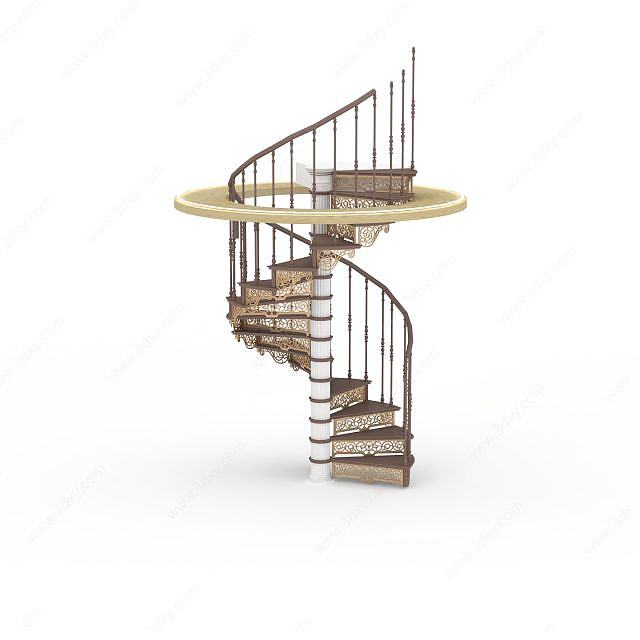 欧式旋转楼梯3D模型