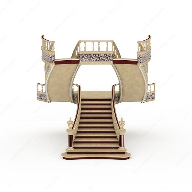 欧式奢华楼梯3D模型