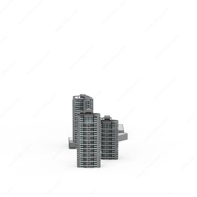 办公楼群建筑3D模型