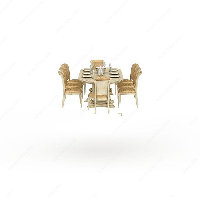 西式餐桌3D模型