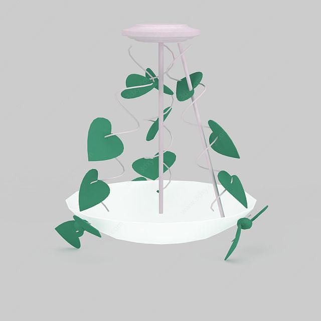 个性绿叶吊灯3D模型
