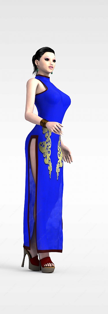 旗袍女人3D模型