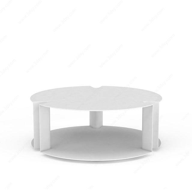 象牙白矮凳3D模型