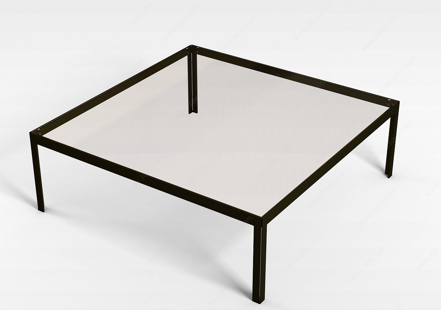 方形钢化玻璃桌3D模型