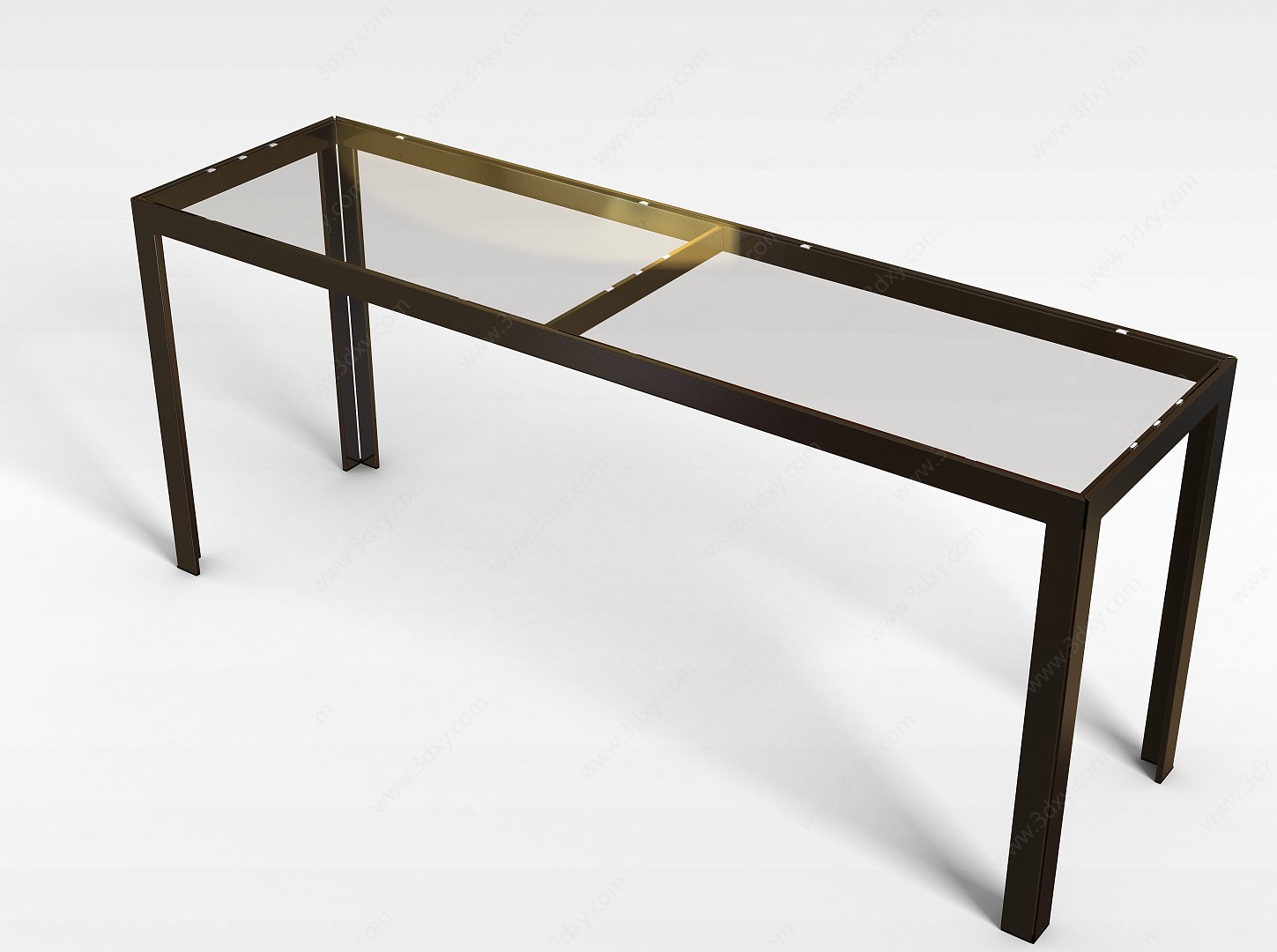 简易钢化玻璃桌3D模型