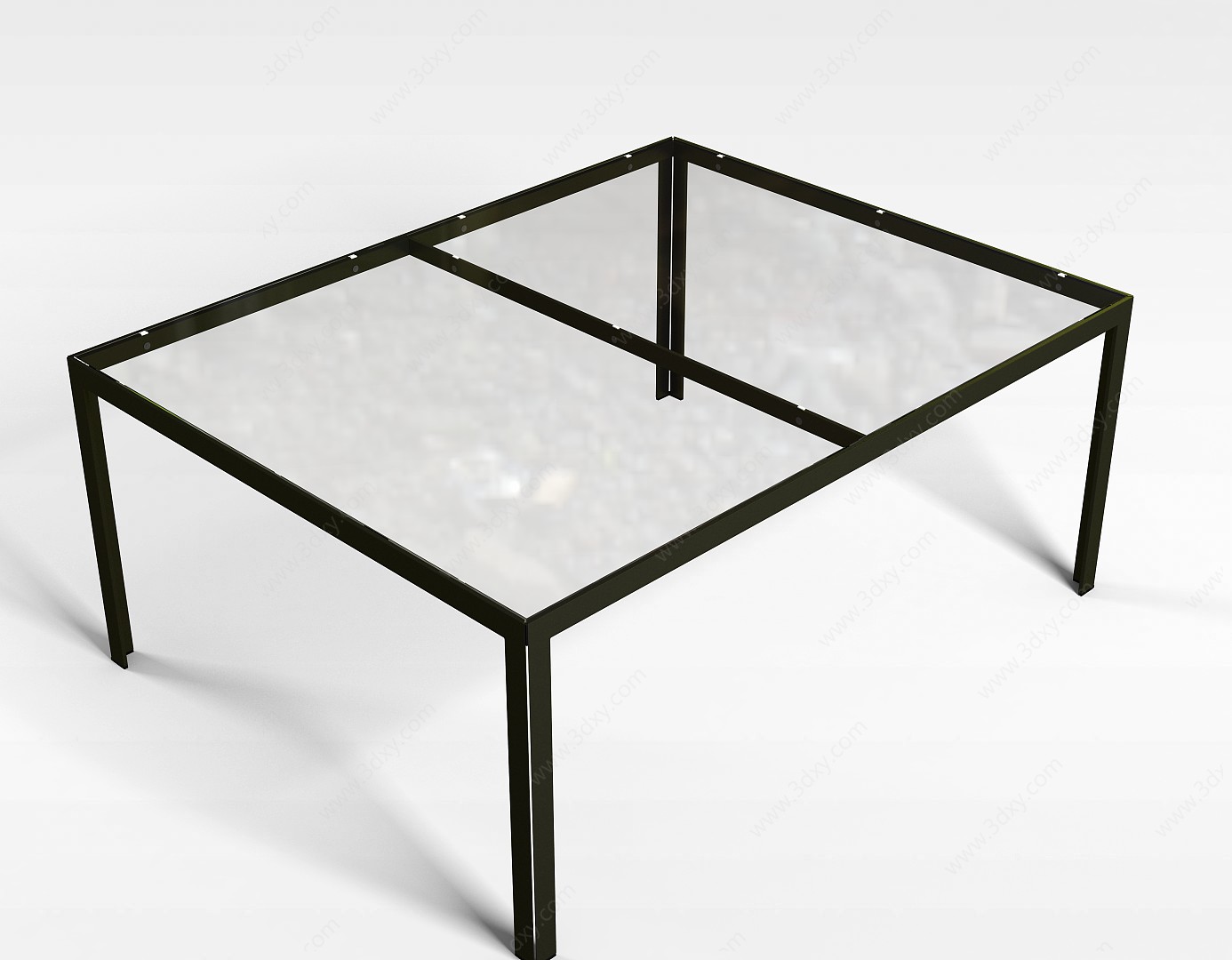 简易透明玻璃桌3D模型