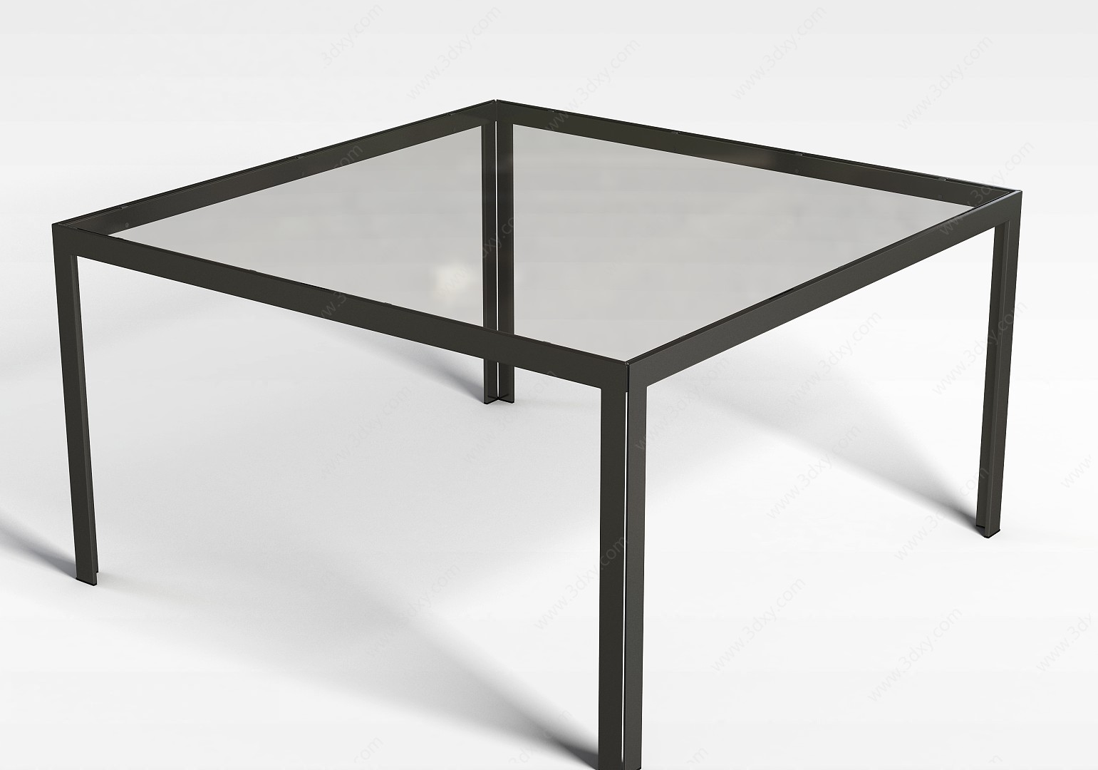 四脚玻璃桌3D模型