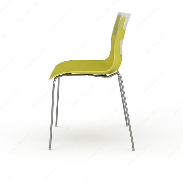 黄色塑料椅3D模型