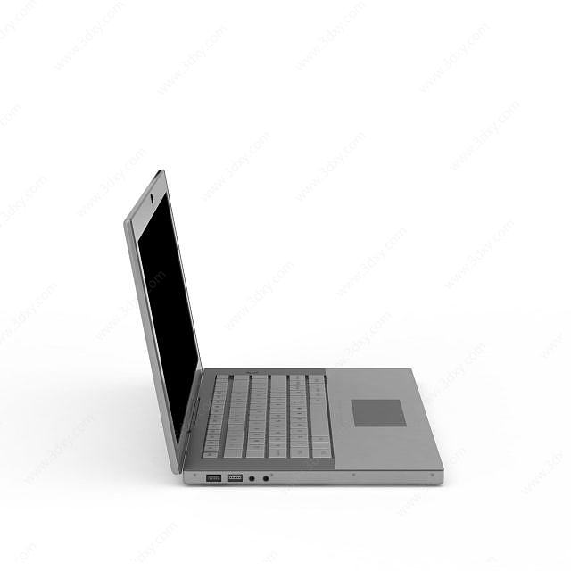 灰色苹果笔记本3D模型