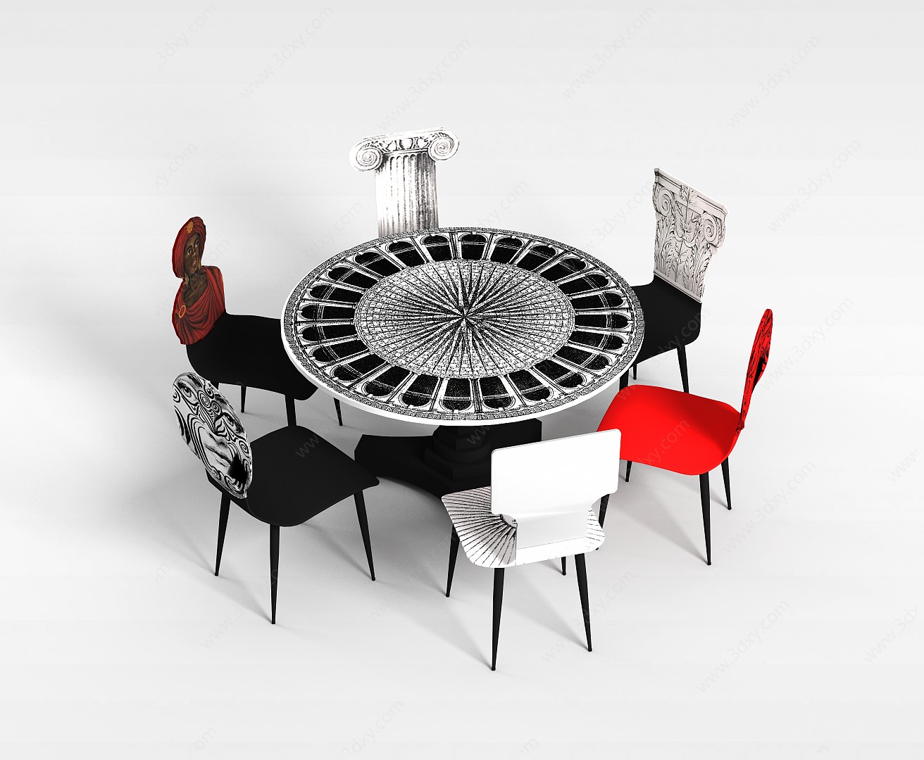 创意餐桌椅3D模型