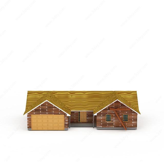欧式红砖别墅3D模型