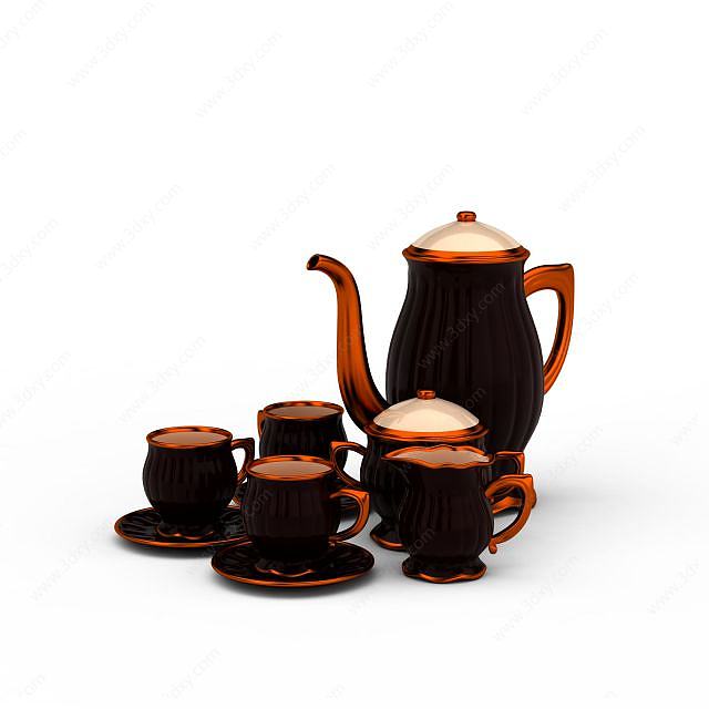欧式茶具3D模型