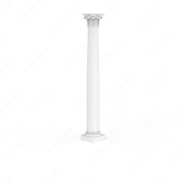 白色塔柱3D模型