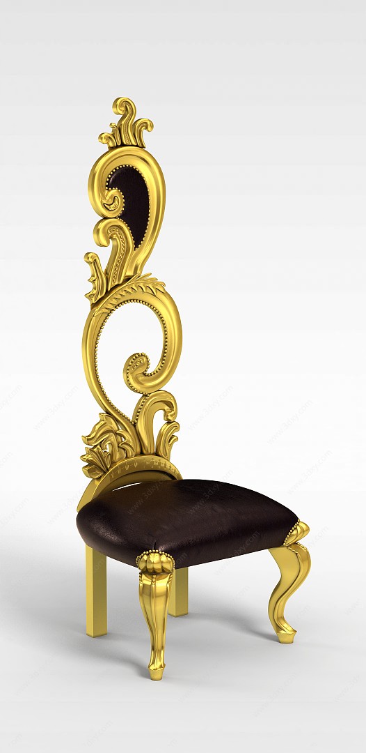 创意金色椅子3D模型