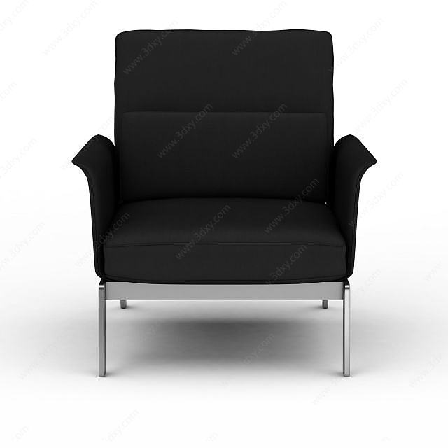 黑色简约沙发椅3D模型