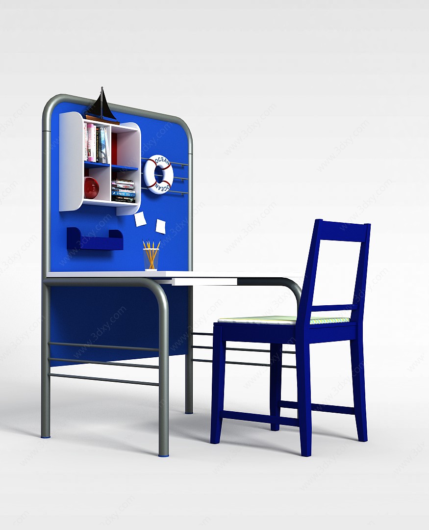 水手风格桌椅3D模型