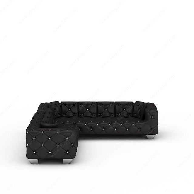 黑色简约沙发3D模型