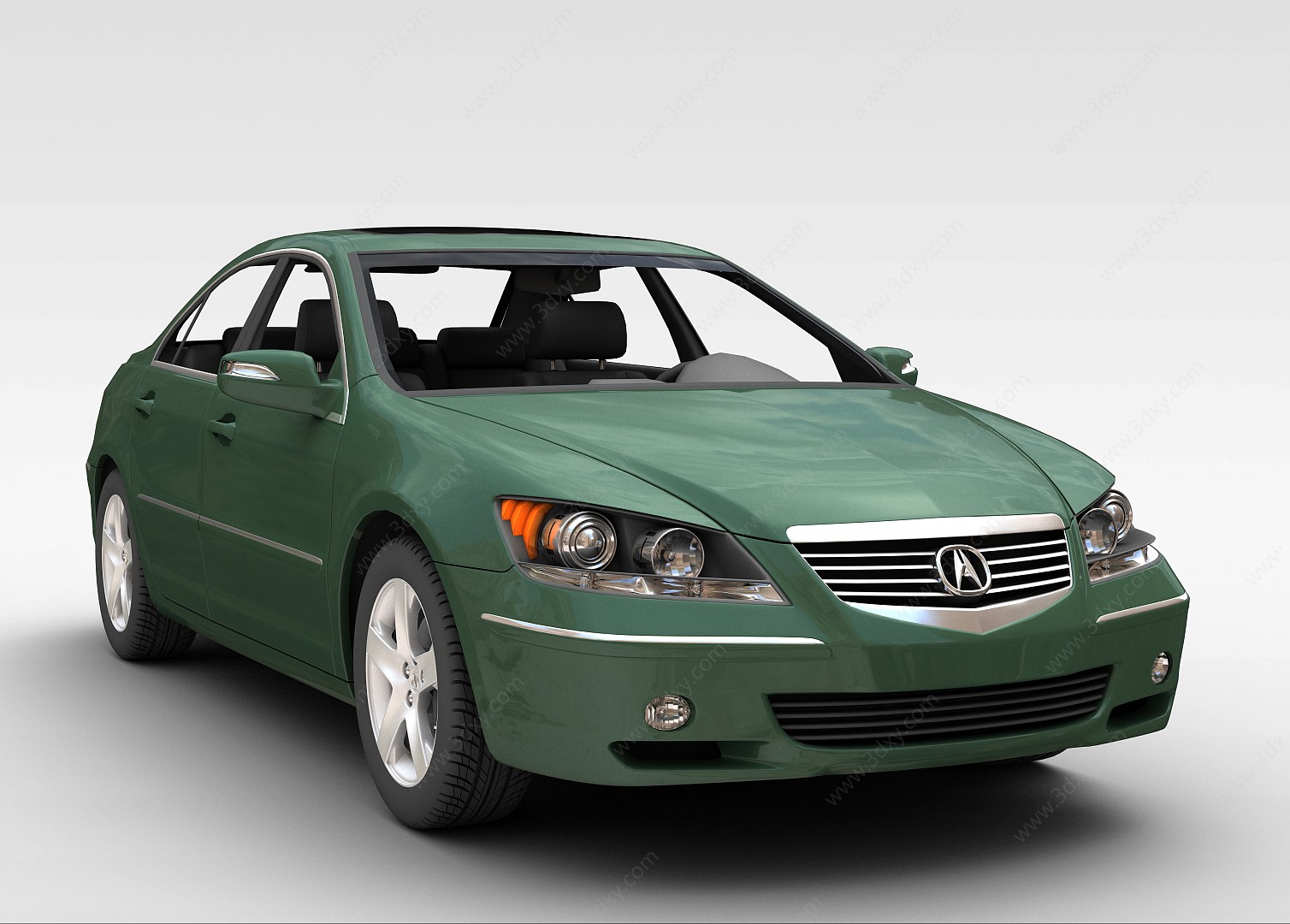 墨绿色轿车3D模型
