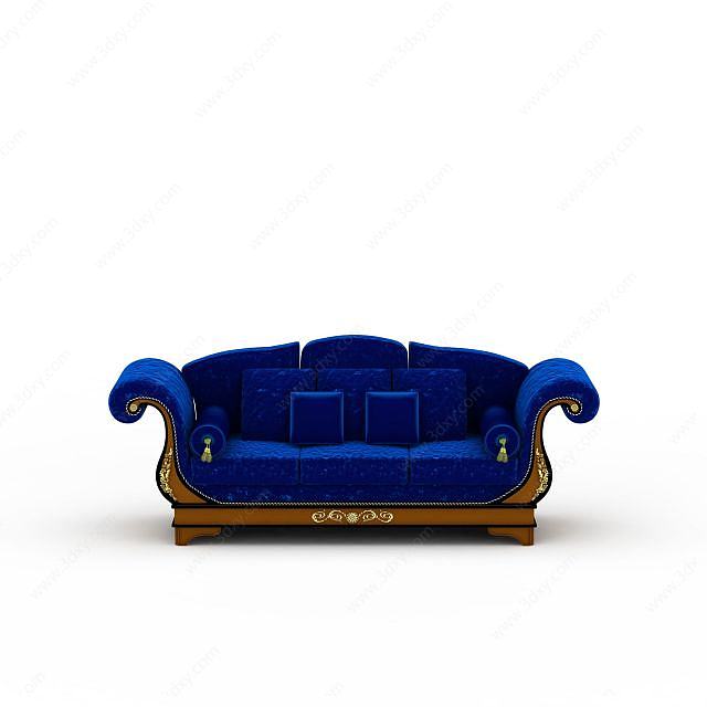 蓝色沙发3D模型