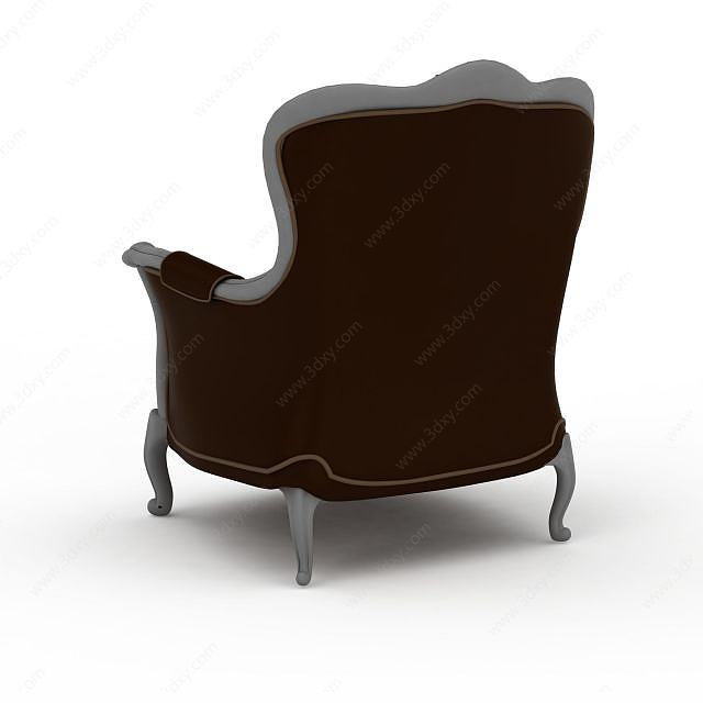 褐色单人沙发3D模型