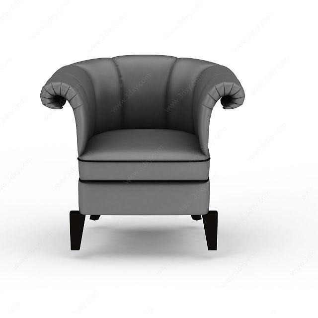 灰色欧式沙发3D模型