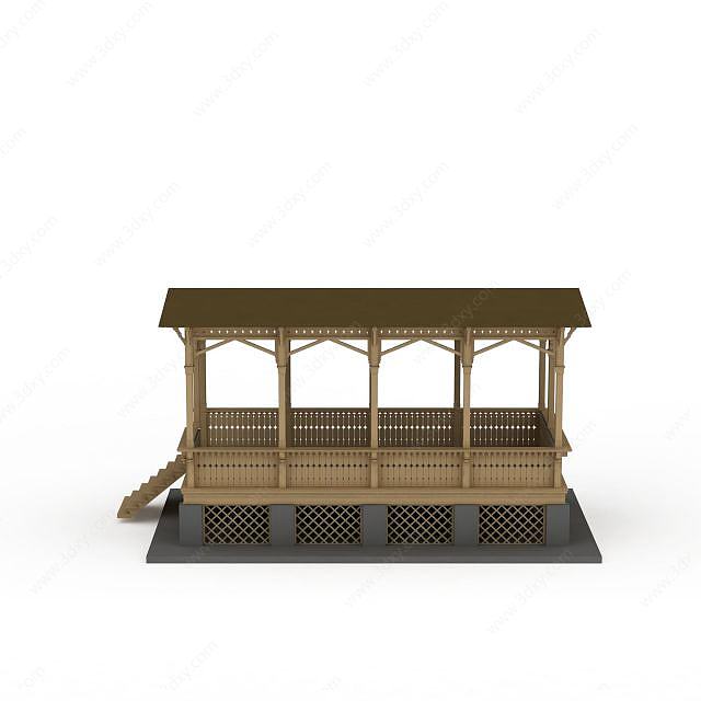 木制小凉亭3D模型