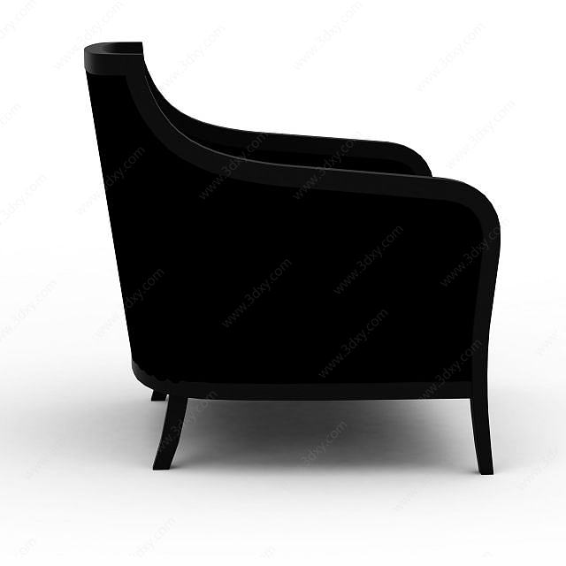 黑色单人沙发3D模型