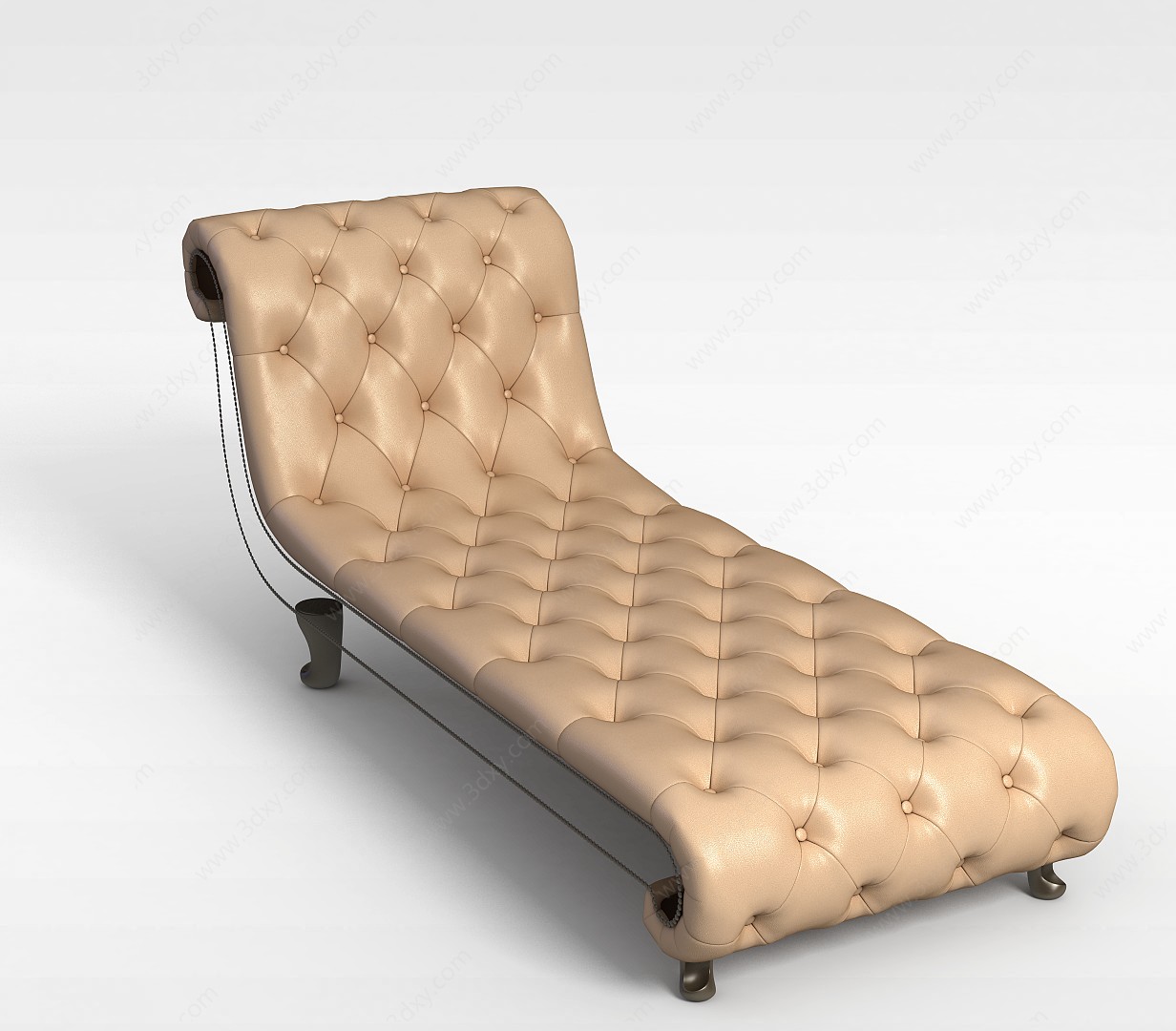浅灰真皮躺椅3D模型