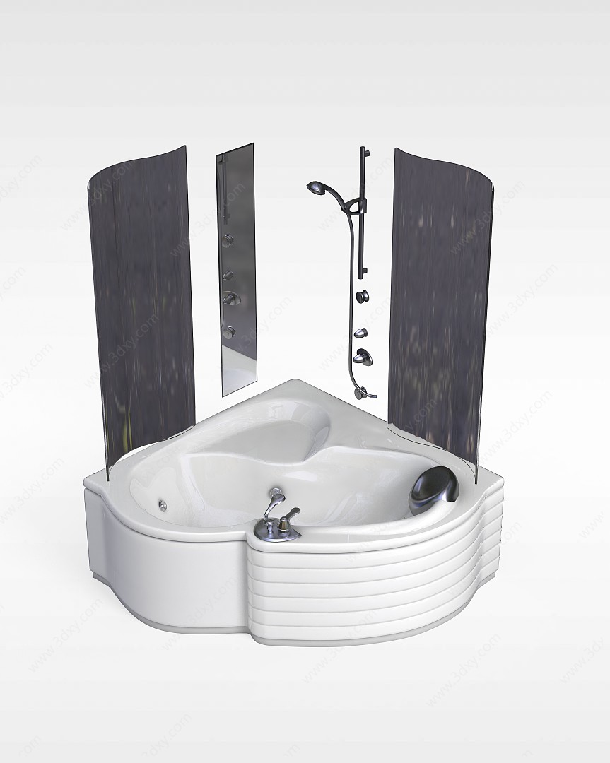 白色家用浴缸3D模型