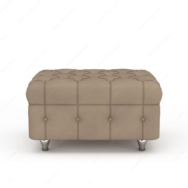 土色沙发凳3D模型