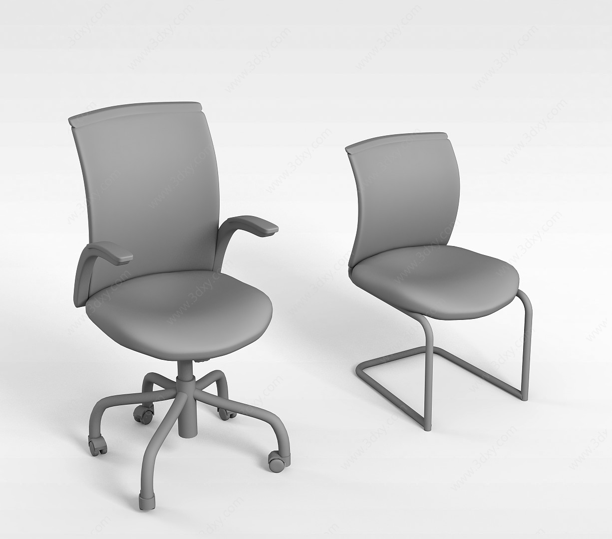 简约椅子组合3D模型