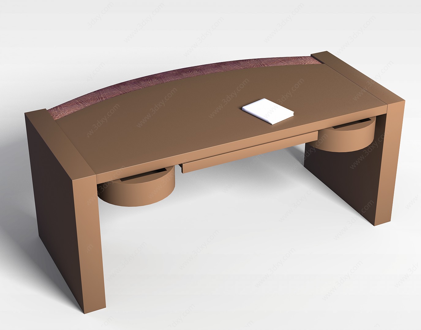 咖色实木桌子3D模型
