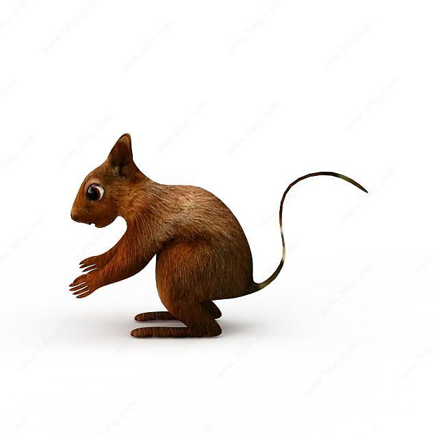 棕色小老鼠玩具3D模型