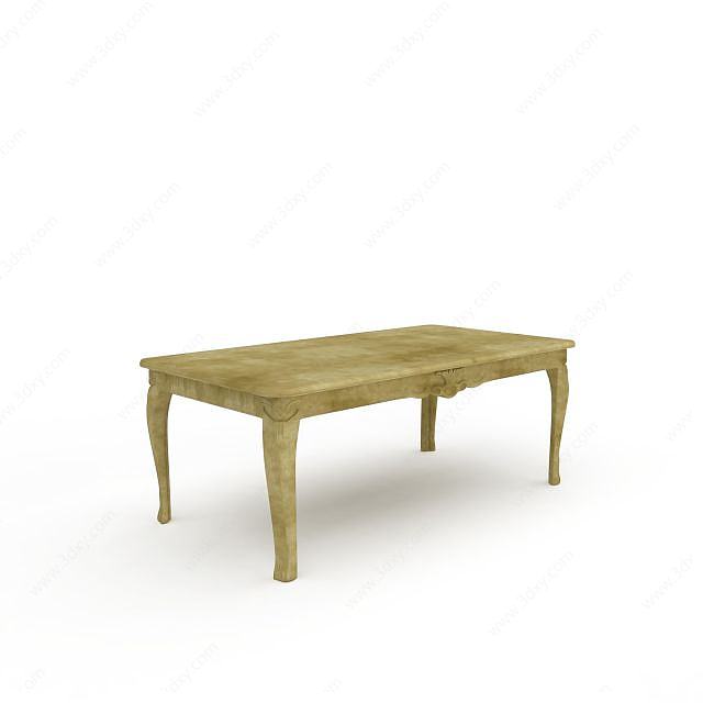 实木大板桌子3D模型