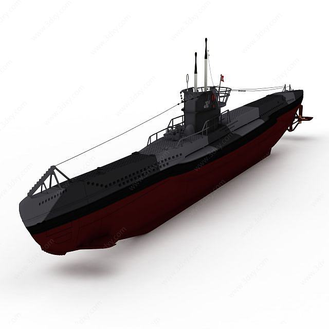 u-tVIIb潜艇3D模型