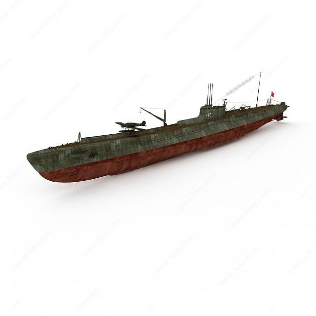 日式I19潜艇3D模型