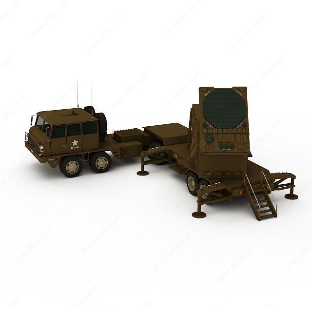 军用导弹发射车3D模型