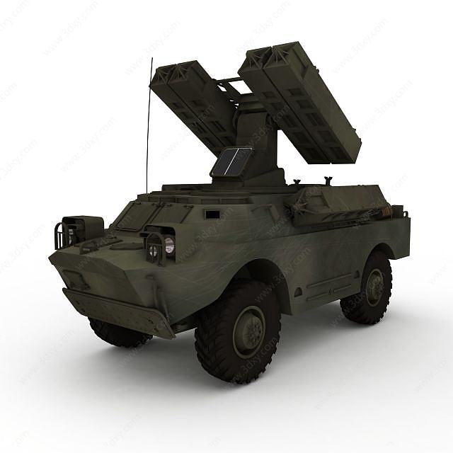 军队防空导弹车3D模型