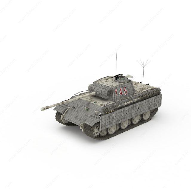 中国58式中型坦克3D模型