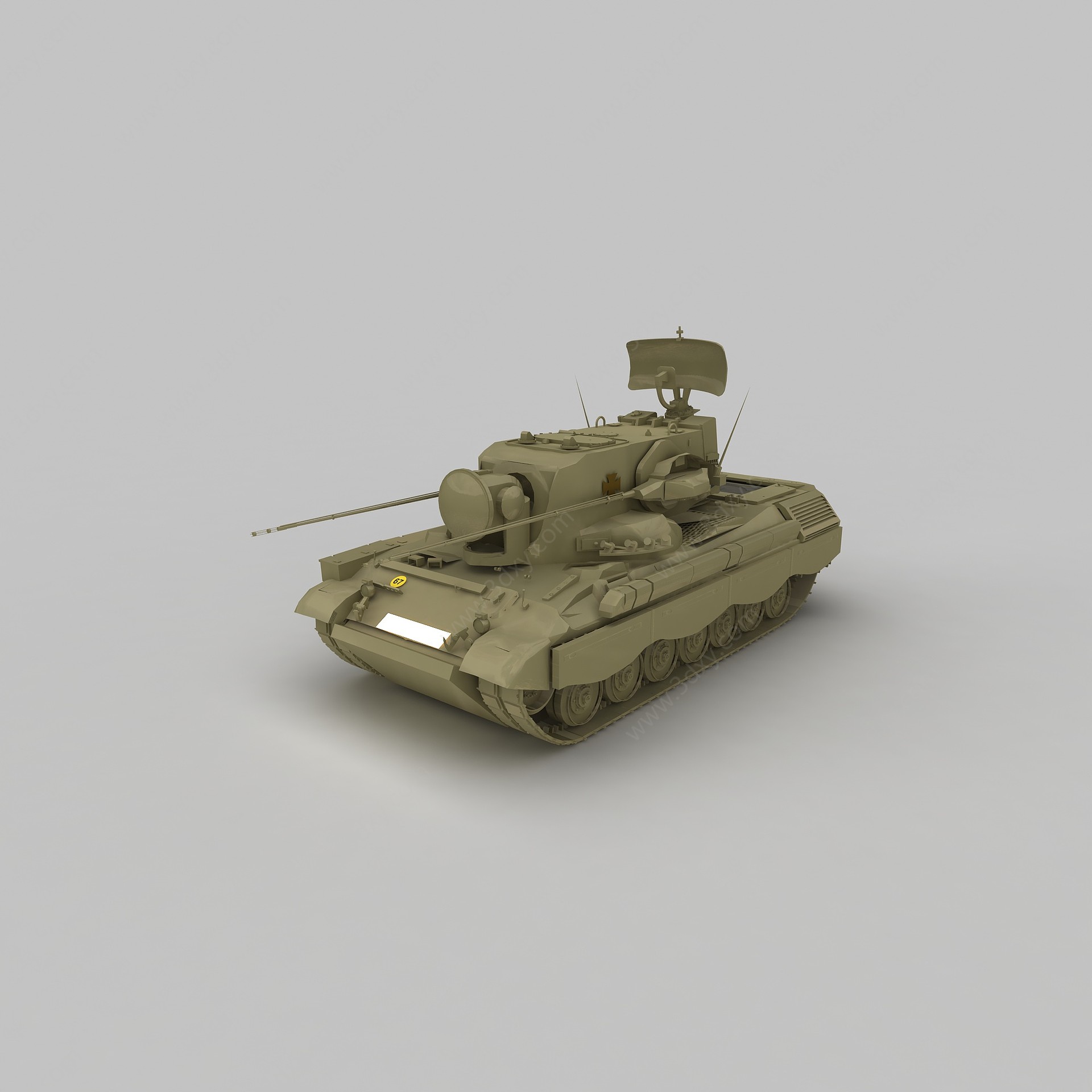 军用通信坦克3D模型