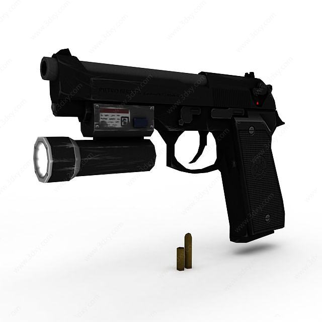 战术手枪3D模型